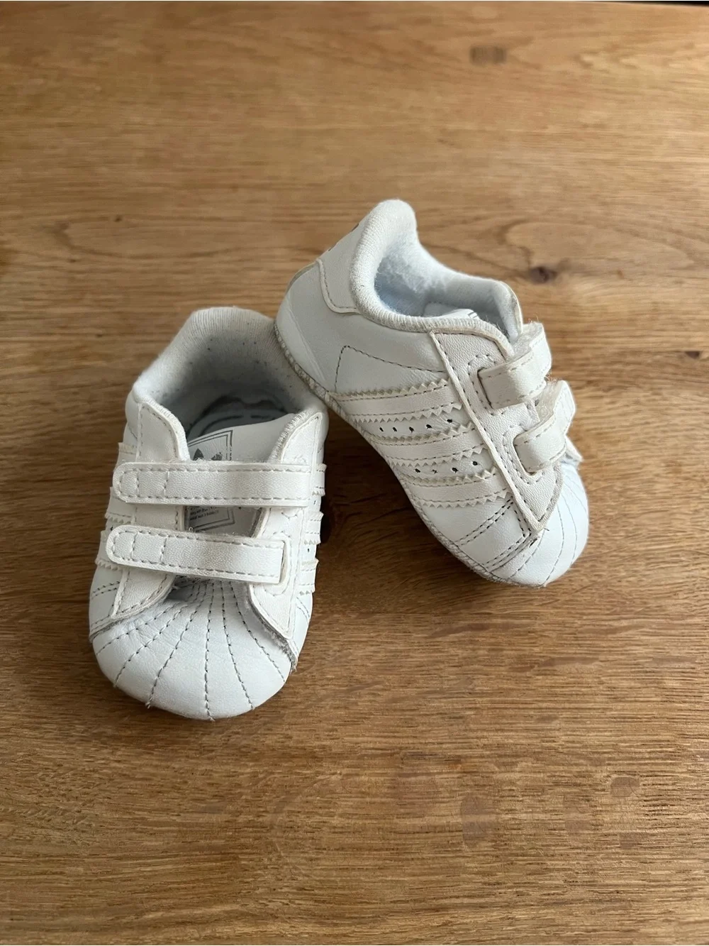 Adidas Kids Baby White Superstar Crib Shoes Velcro Sneakers Infant 1K